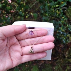 Luna🌙 Norte Double✌️ Necklace Set-Amythest/Triang